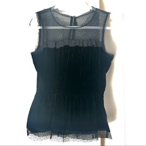 Ann Taylor Loft velvet peplum top